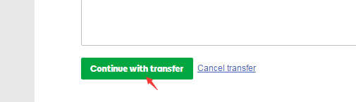 填写你要转出的域名，点击“Continue with transfer”